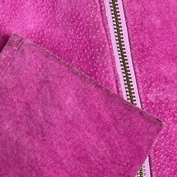 Vintage 80s Bagatelle Sport Pink Leather Midi Dress; Union Made in Canada; Sz 10 - Picture 13 of 15